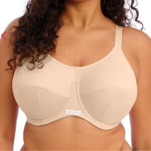 Elomi Energise Sports Bra Nude 36J Racerback Option EL8041NUE Underwire
